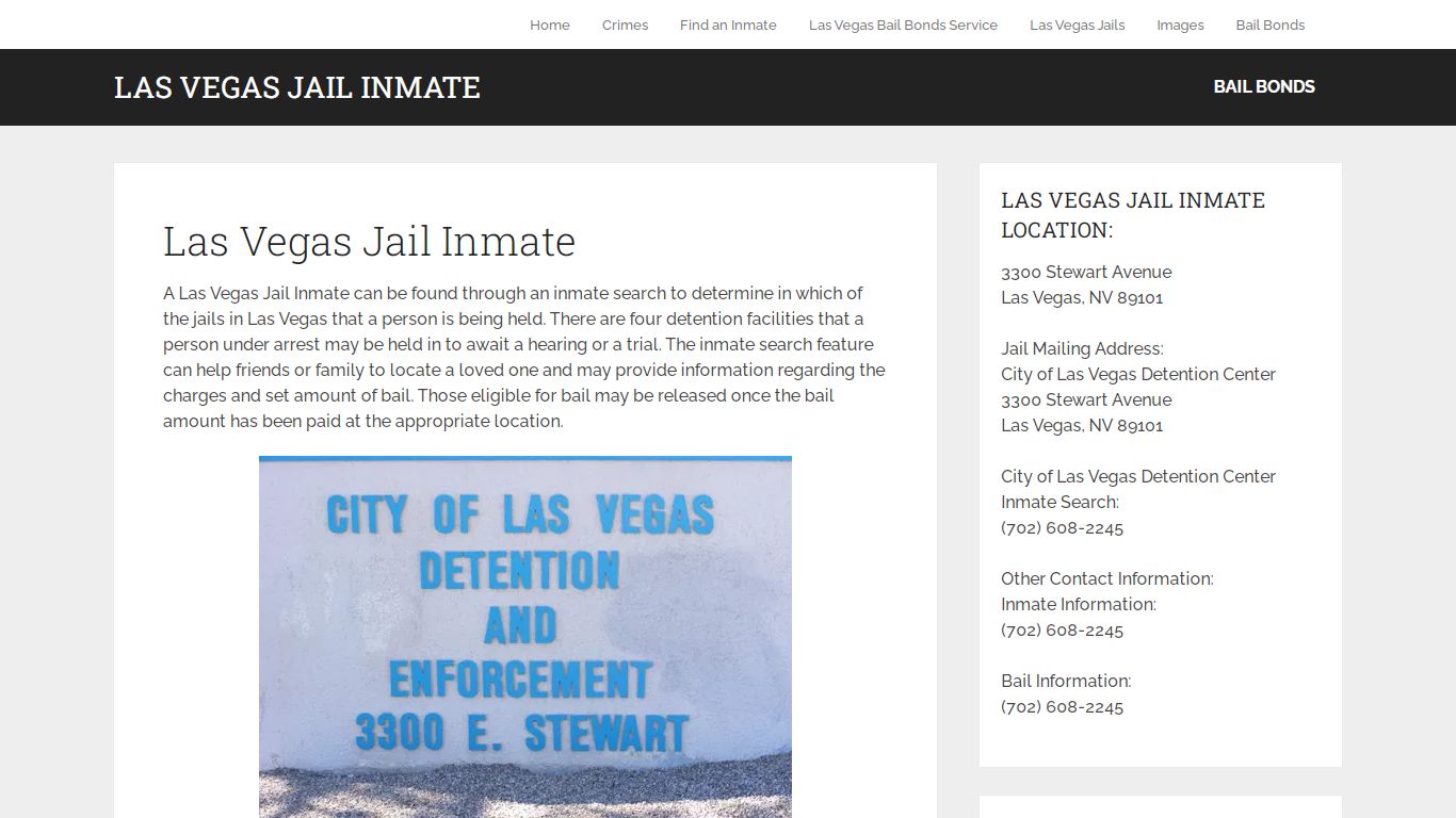 Las Vegas Jail Inmate Search - Las Vegas Detention Center